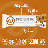 No Cow ingrédients véganes sans gluten et sans allergènes affichés sur l’étiquette.