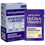 No Days Wasted DHM Detox boîte et étiquette prête à emporter après une soirée