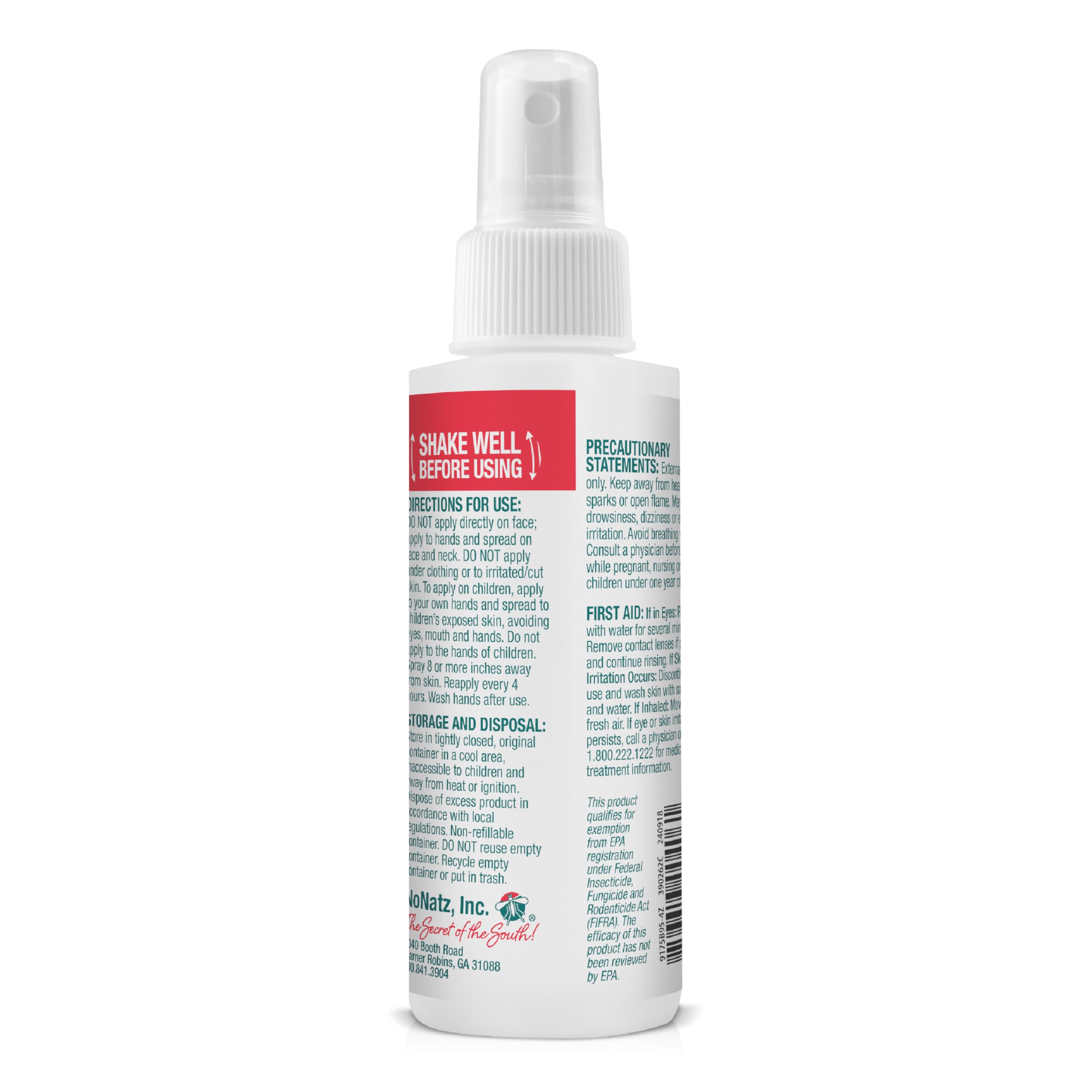 No Natz No Mosquitoz: spray citronnelle, rafraîchissant et efficace pour les sorties.