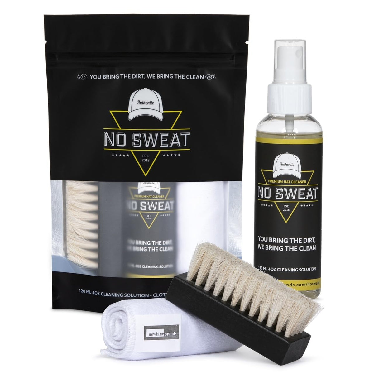 No Sweat kit nettoyage chapeau premium, prête à raviver l’éclat.