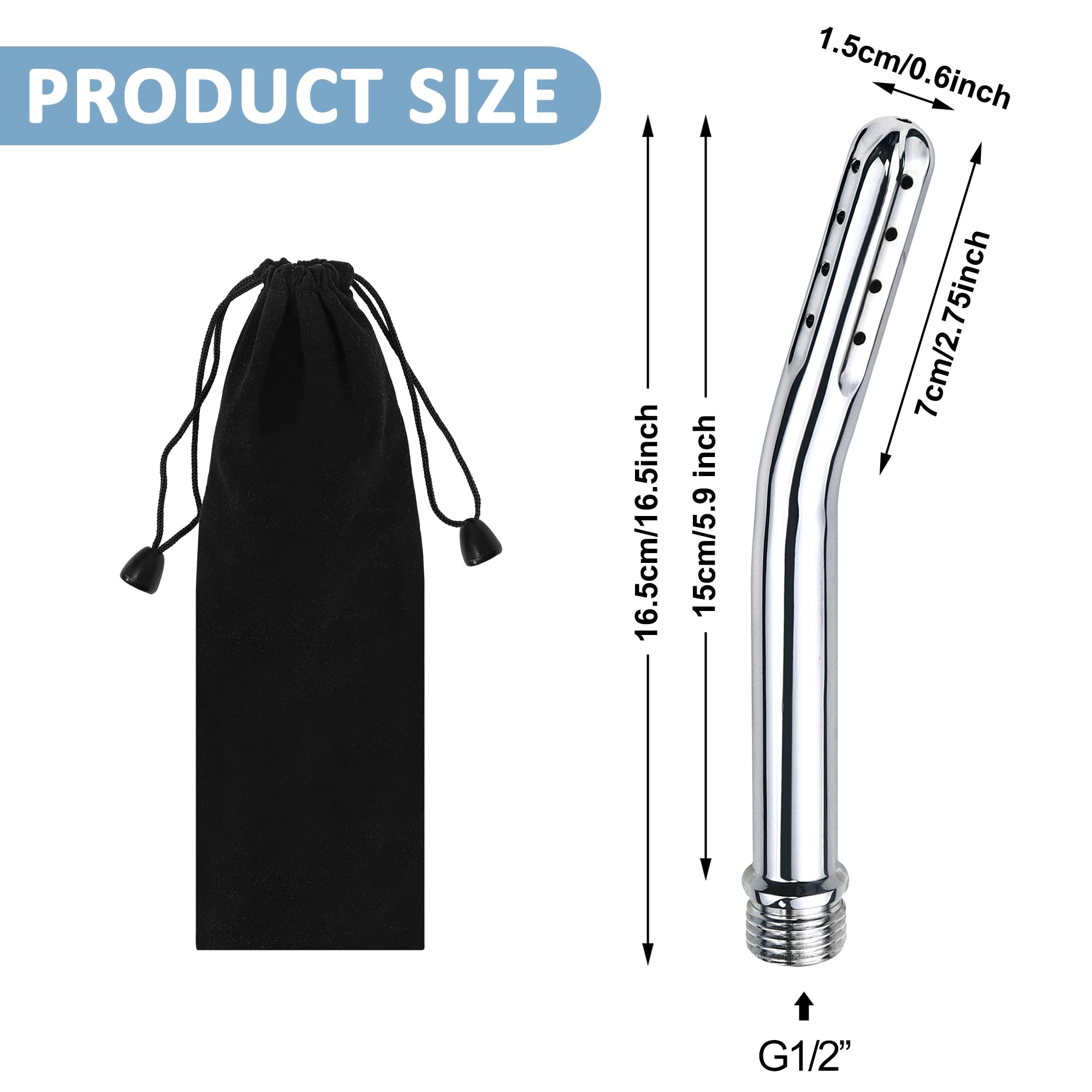 Nobgum douche metallique ensemble 17 trous: flux uniforme pour rinçage efficace.