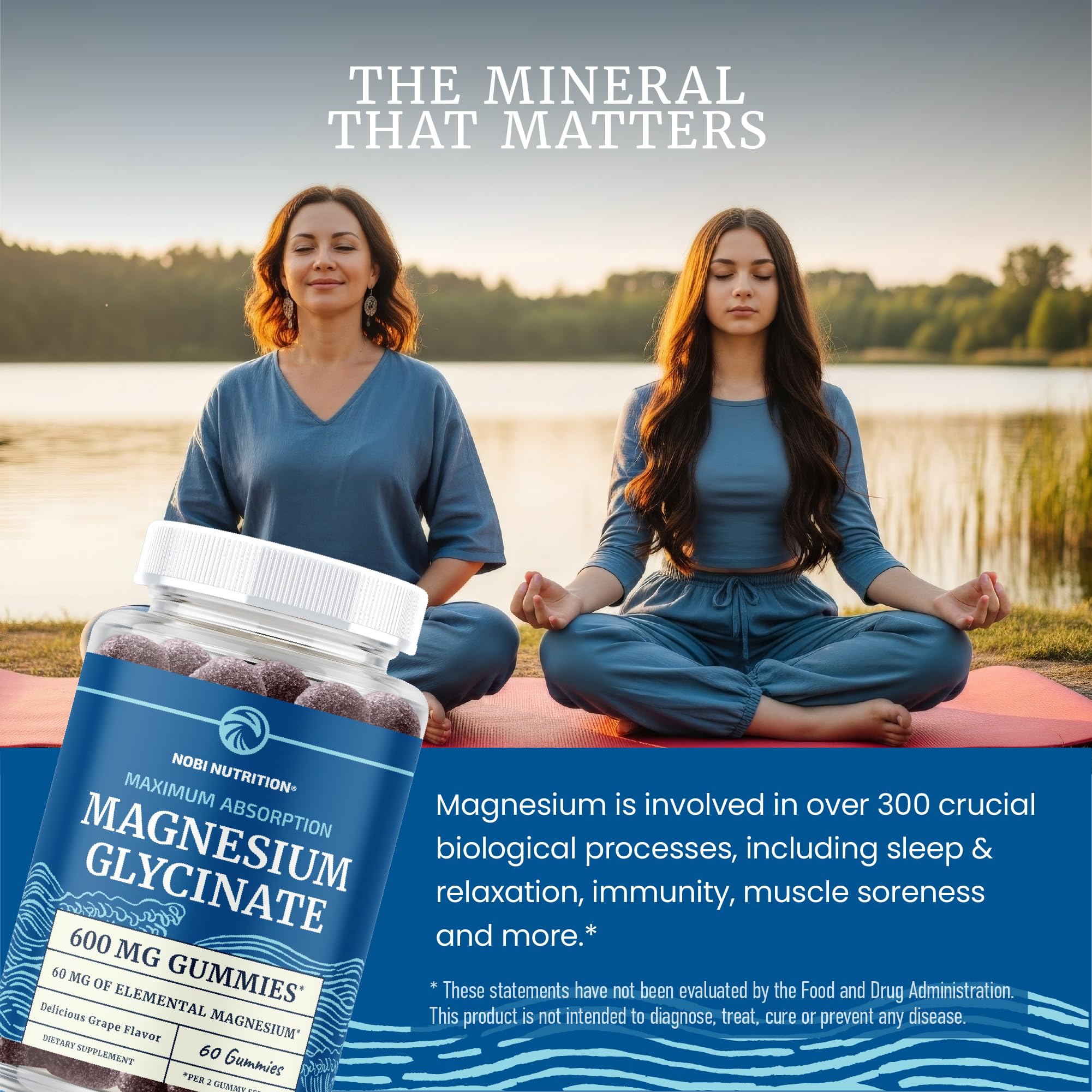 Usage quotidien des gommes magnésium glycinate Nobi Nutrition pour toute la famille.
