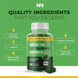 Gomme au thé vert Nobi Nutrition, gros plan sur la texture souple.