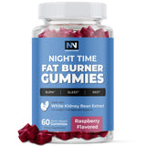 Nobi Nutrition gommes brûle-graisse nocturnes près table de nuit pour soutenir le métabolisme.