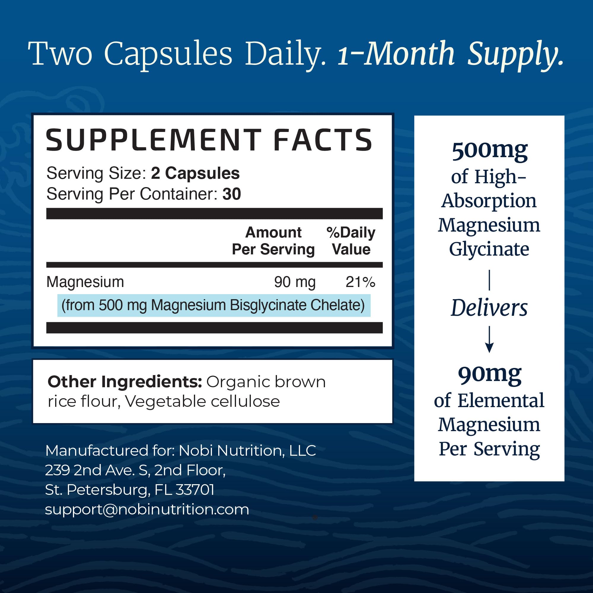 Plan d’utilisation simple, deux capsules par prise.