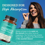 Nobi Nutrition Magnésium Malate 1500mg, BioPerine favorise une meilleure absorption après le repas.
