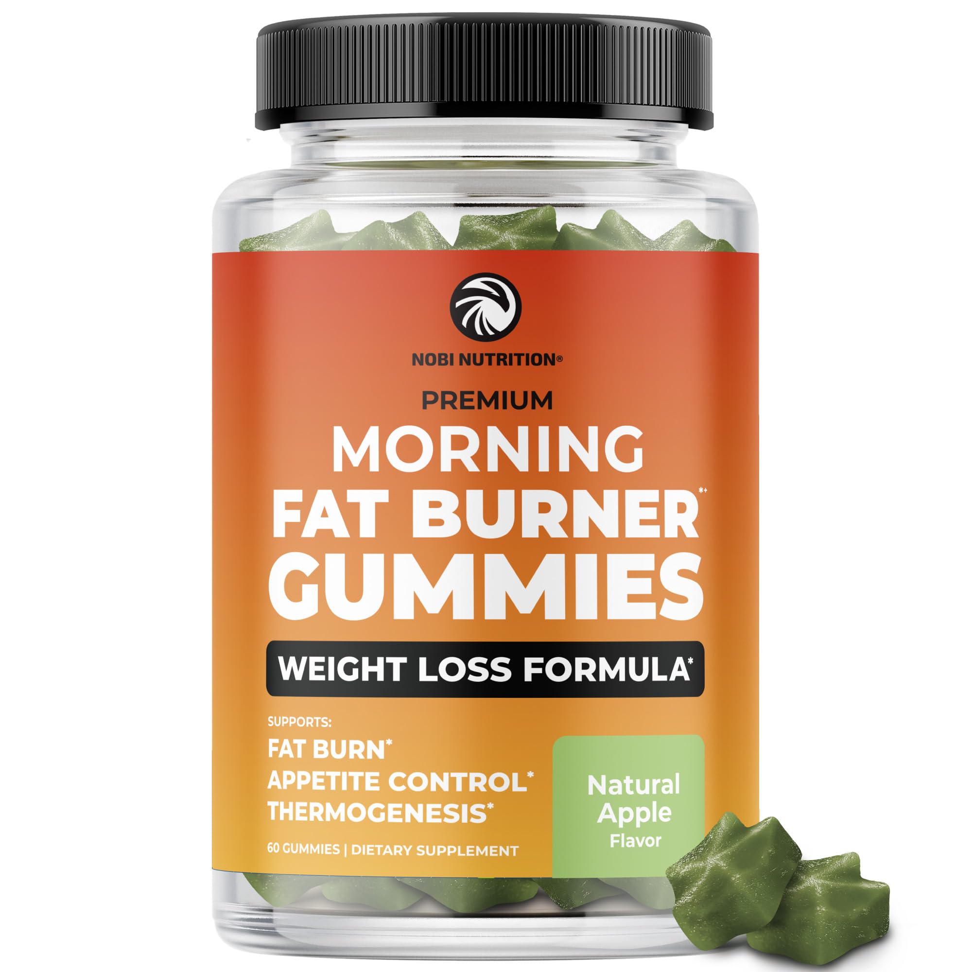 Gommes Brûle-Graisses du Matin par Nobi Nutrition – Bouteille prête à démarrer la journée.