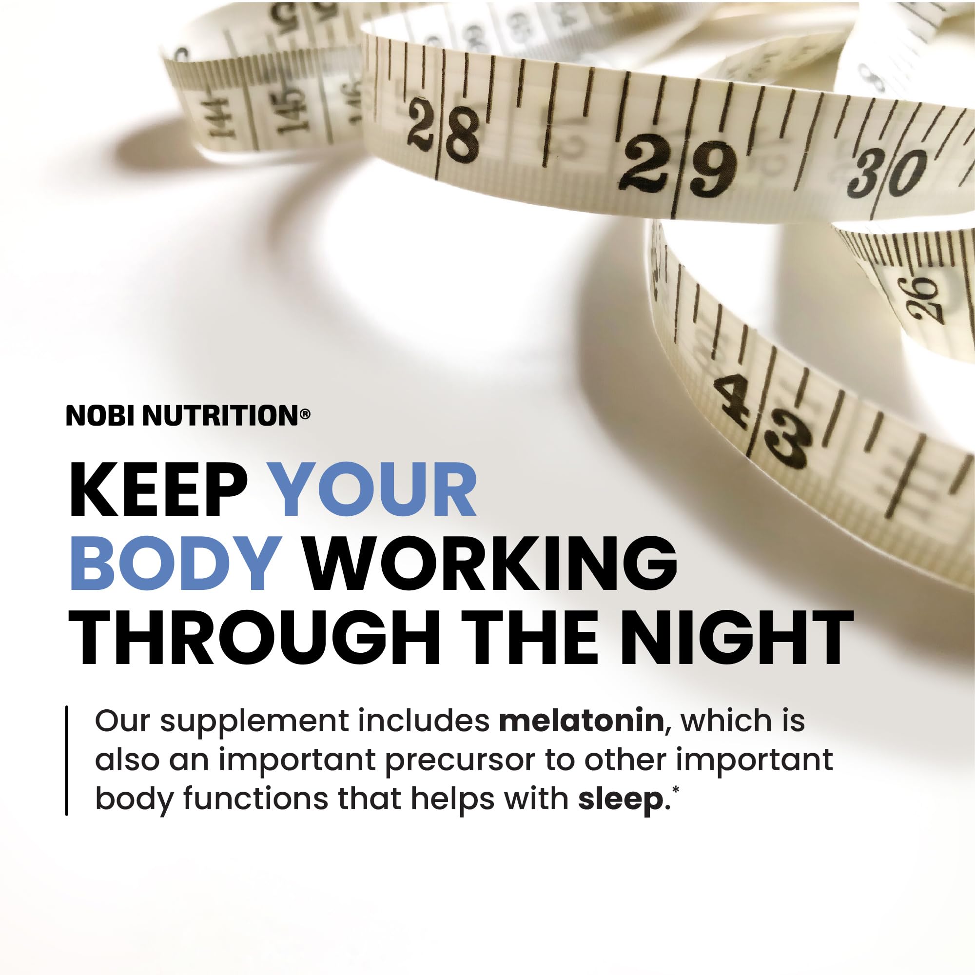 Emballage Nobi Nutrition Night Time Fat Burner, stockage sûr à domicile.