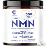 Nobi Nutrition NMN 500 mg – gélules, potentiel soutien énergie cellulaire et vitalité.