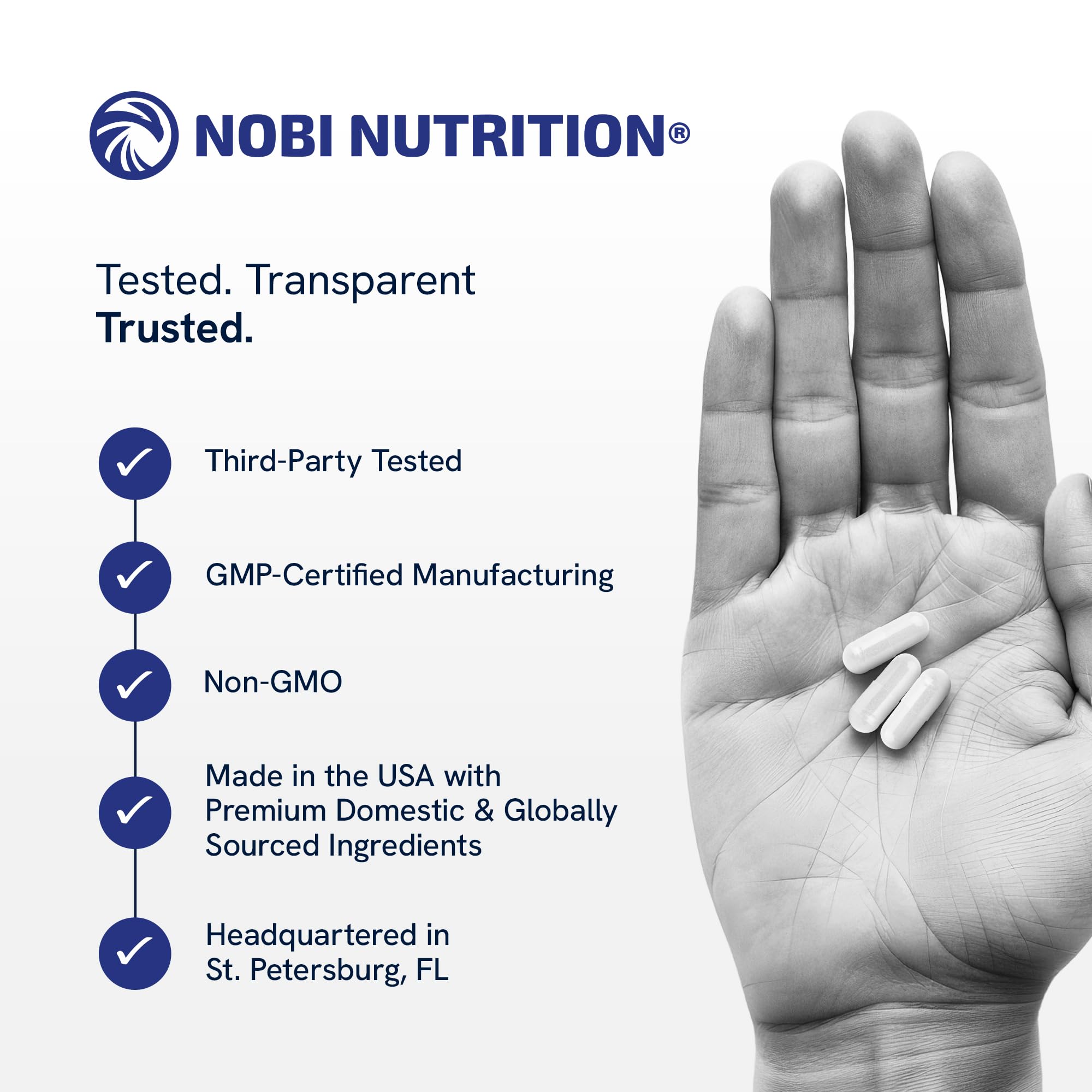 Nobi Nutrition NMN – boîte 60 gélules, facilité d'utilisation.