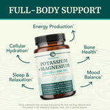 Nobi Nutrition Potassium Magnesium — étiquette lisible, information sur la concentration élevée pour l’endurance