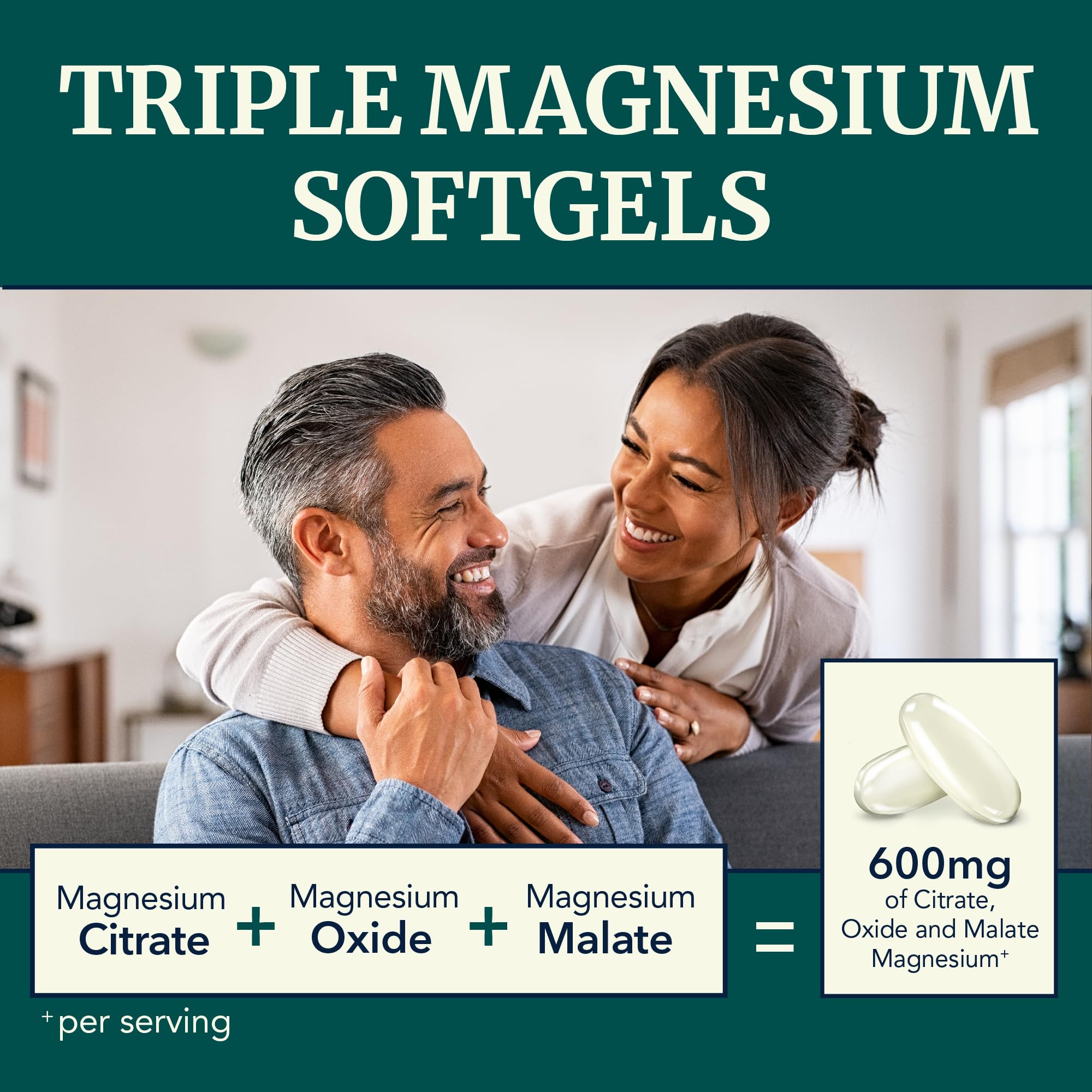 Nobi Nutrition Triple Magnesium Softgels capsules fermées prêtes à l’emploi
