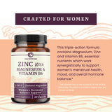 Nobi Nutrition zinc-magnésium-b6, soutien hormonal pour les cycles féminins.