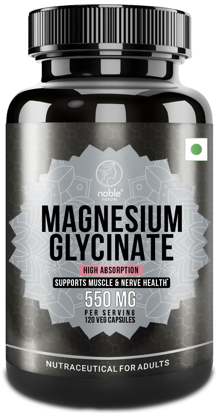 Noble Nature Magnésium Glycinate 550 mg — bouteille prête à l’emploi.