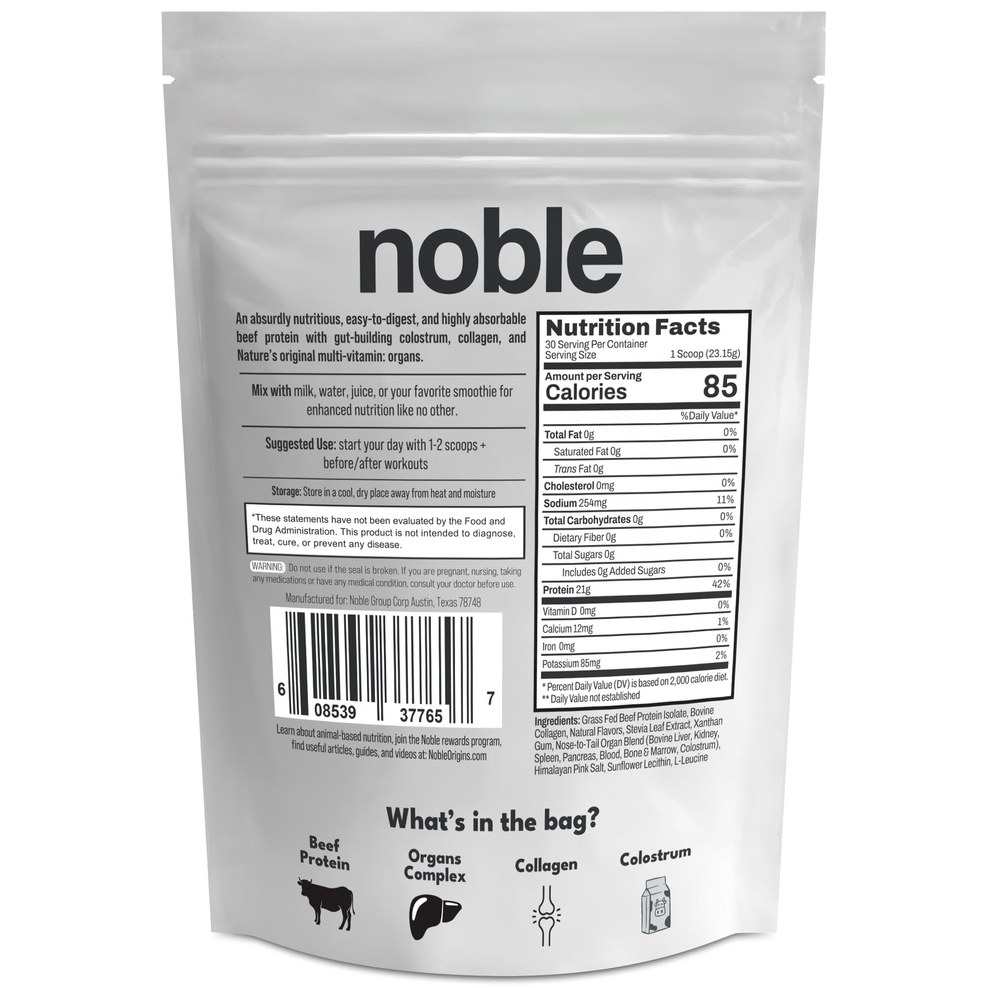 Noble Origins Protéine Vanille shake final: boisson gourmande prête à être dégustée.