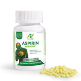 NobleAid Aspirine 81 mg en bouteille, usage quotidien potentiel pour les douleurs légères.