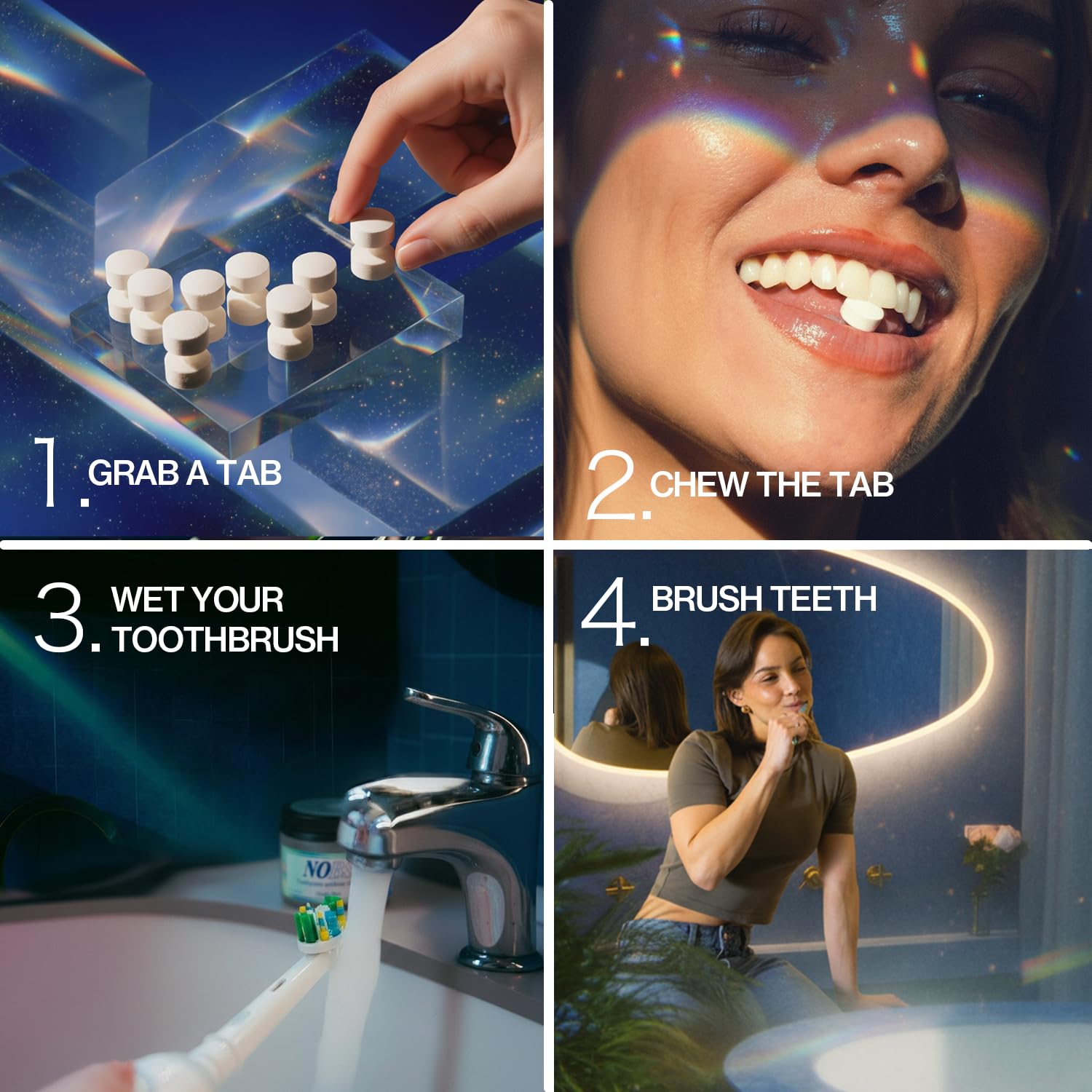 NOBS tablettes dentifrice NHA en utilisation quotidienne pratique