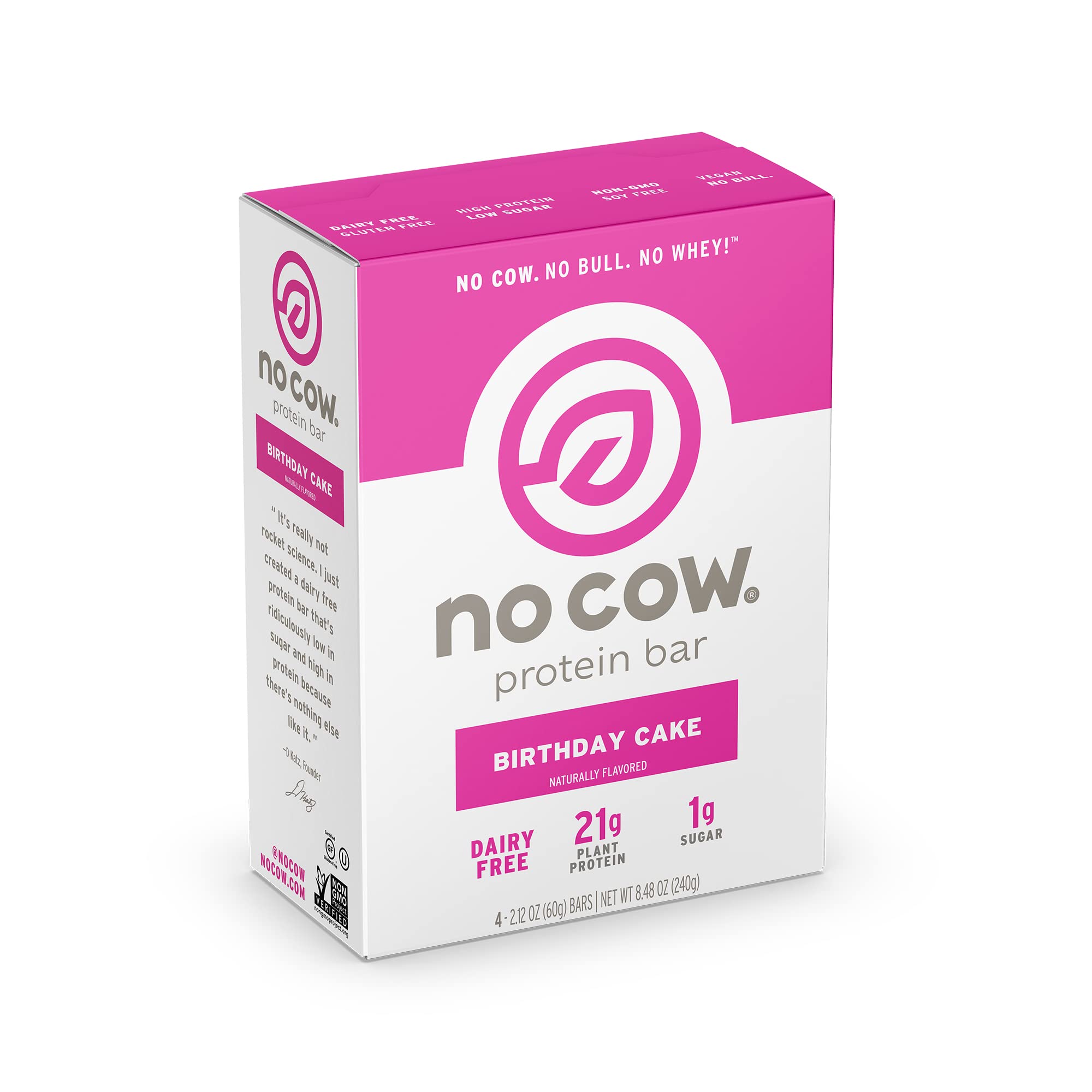 Barre No Cow Gateau Anniversaire – emballage prêt à emporter et protéine végétale