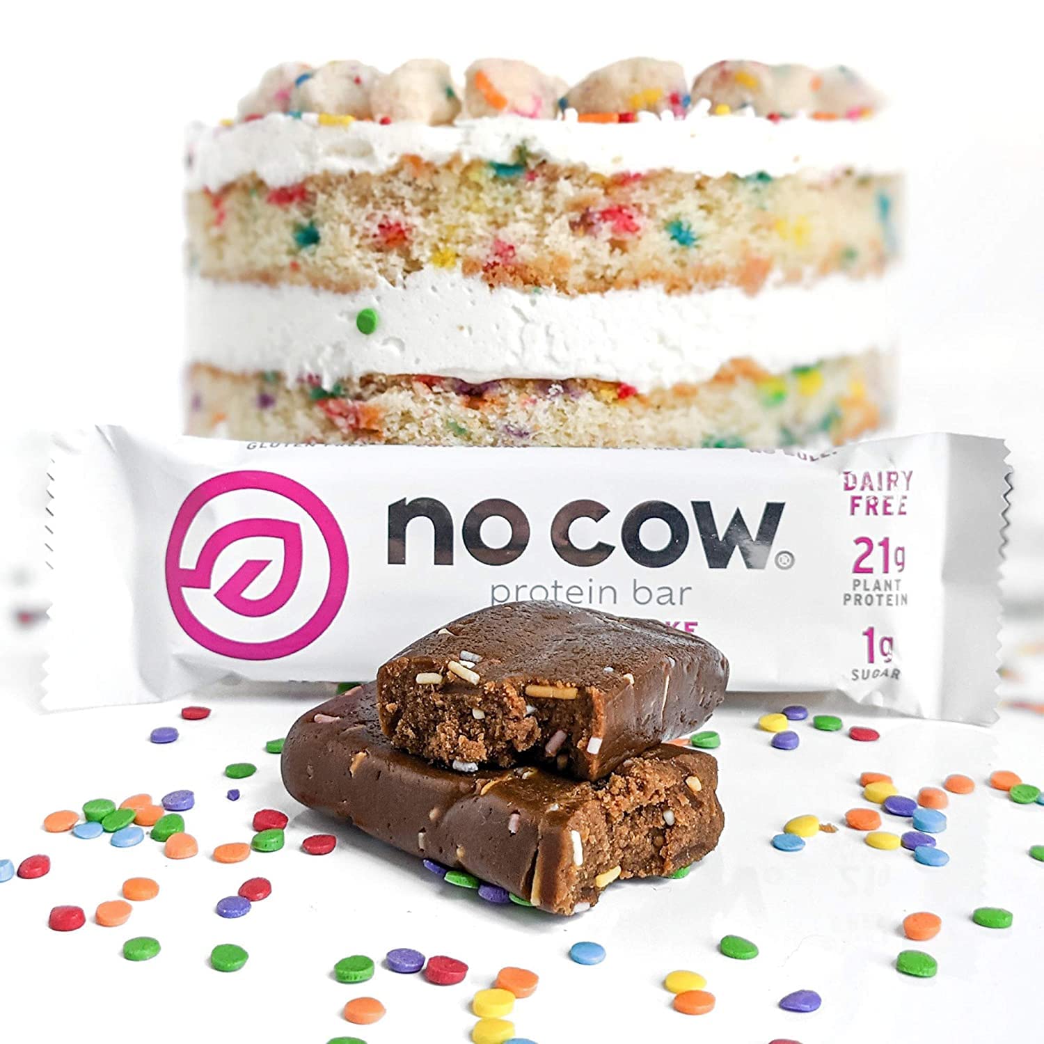 Barre No Cow Gateau Anniversaire – ingrédients naturels sans lactose ni gluten