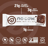 No Cow barre proteine vegan originale, faible sucre, 1 g par barre