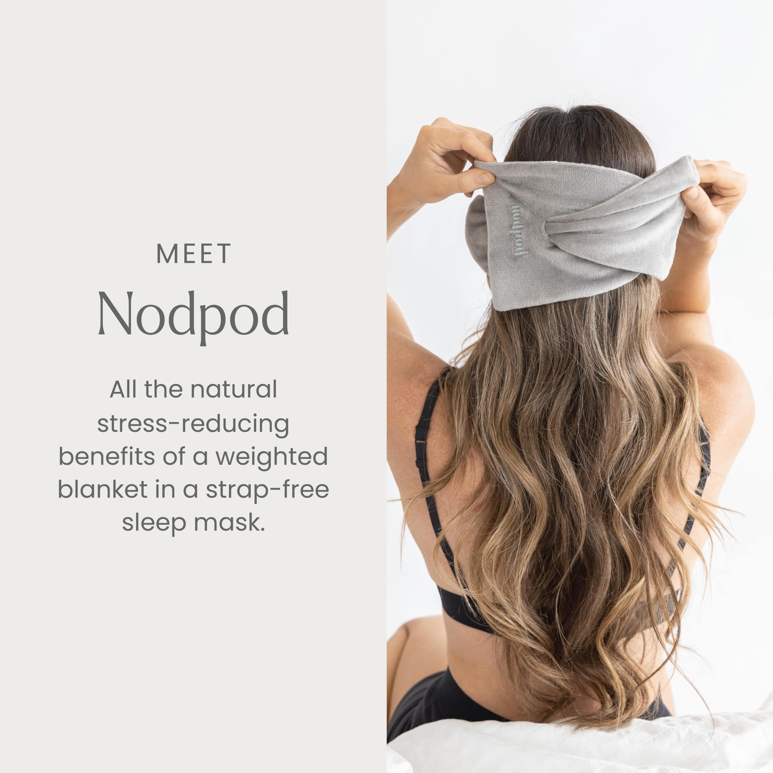 Nodpod masque-pression-douce-anti-lumiere: bloque la lumière pour un repos optimal.