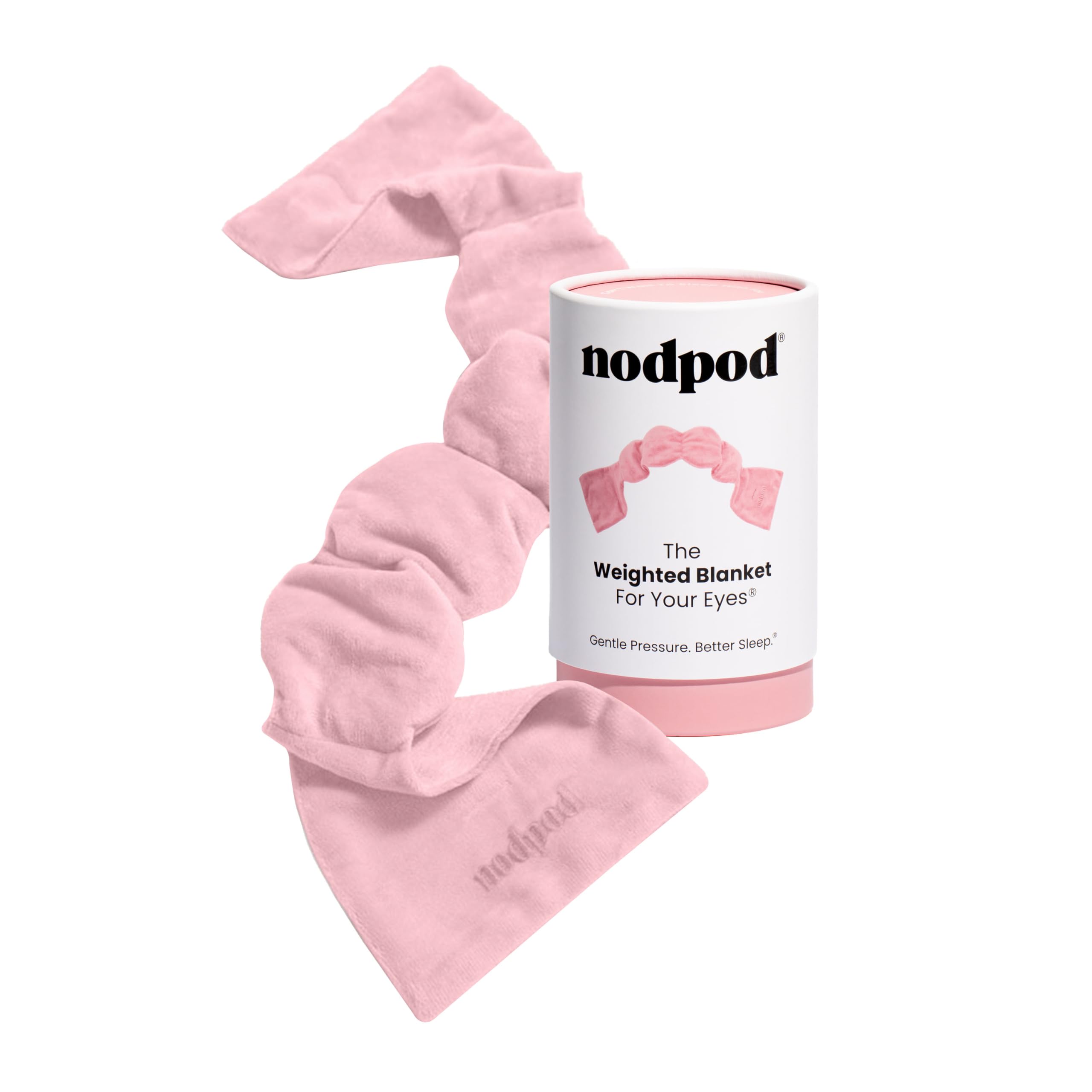 Nodpod masque-yeux pression douce rose: confort apaisant et aide potentielle à l'endormissement.