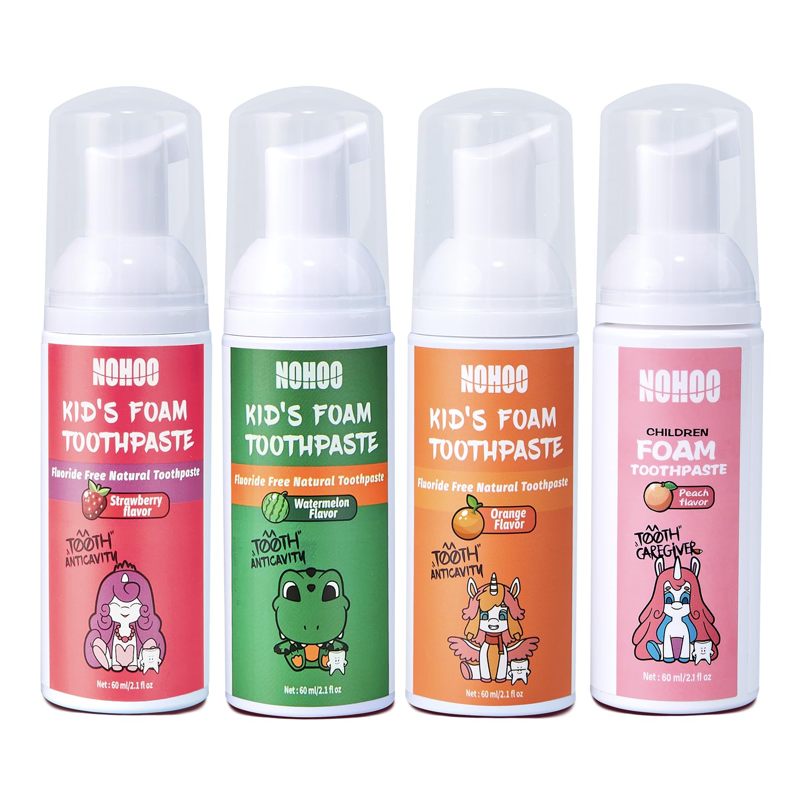 NOHOO dentifrice enfant – emballage fruits, apprentissage facile et amusant.