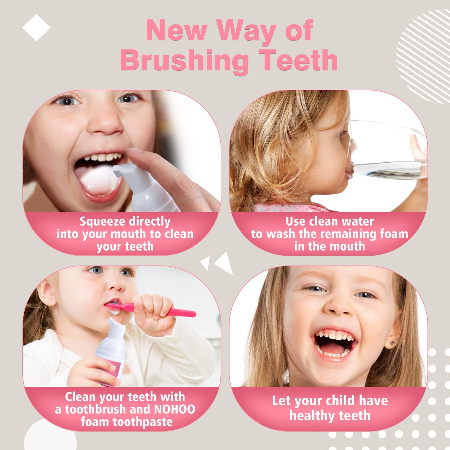 NOHOO Brosse-enfant en action pour instaurer de bonnes habitudes dentaires