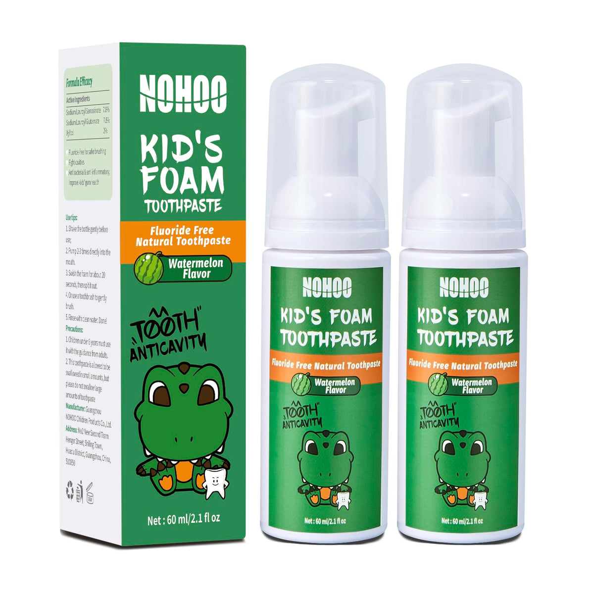 NOHOO dentifrice enfant melon pompe, routine pratique et sans fluor.