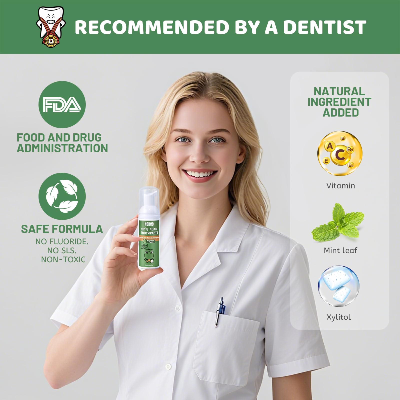 NOHOO dentifrice enfant saveur melon, expérience de brossage agréable.