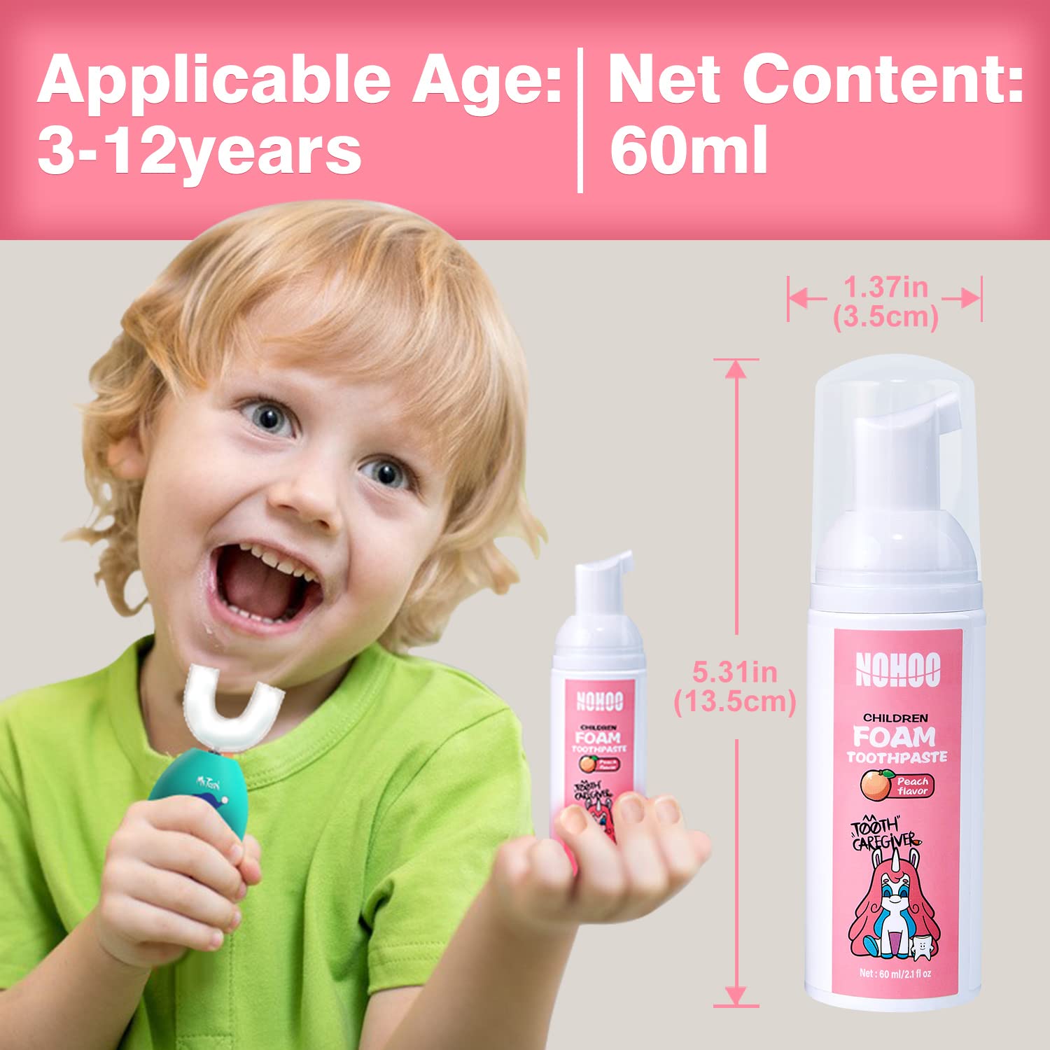 NOHOO Sans fluor et Sans SLS, formulation sûre pour jeunes enfants