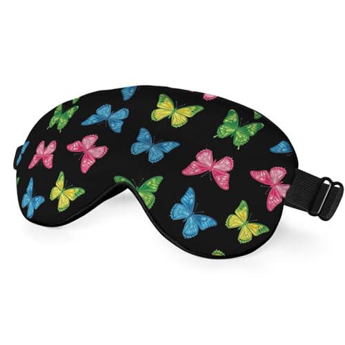 NOHSHE masque papillon arc-en-ciel, design lumineux pour un sommeil confortable