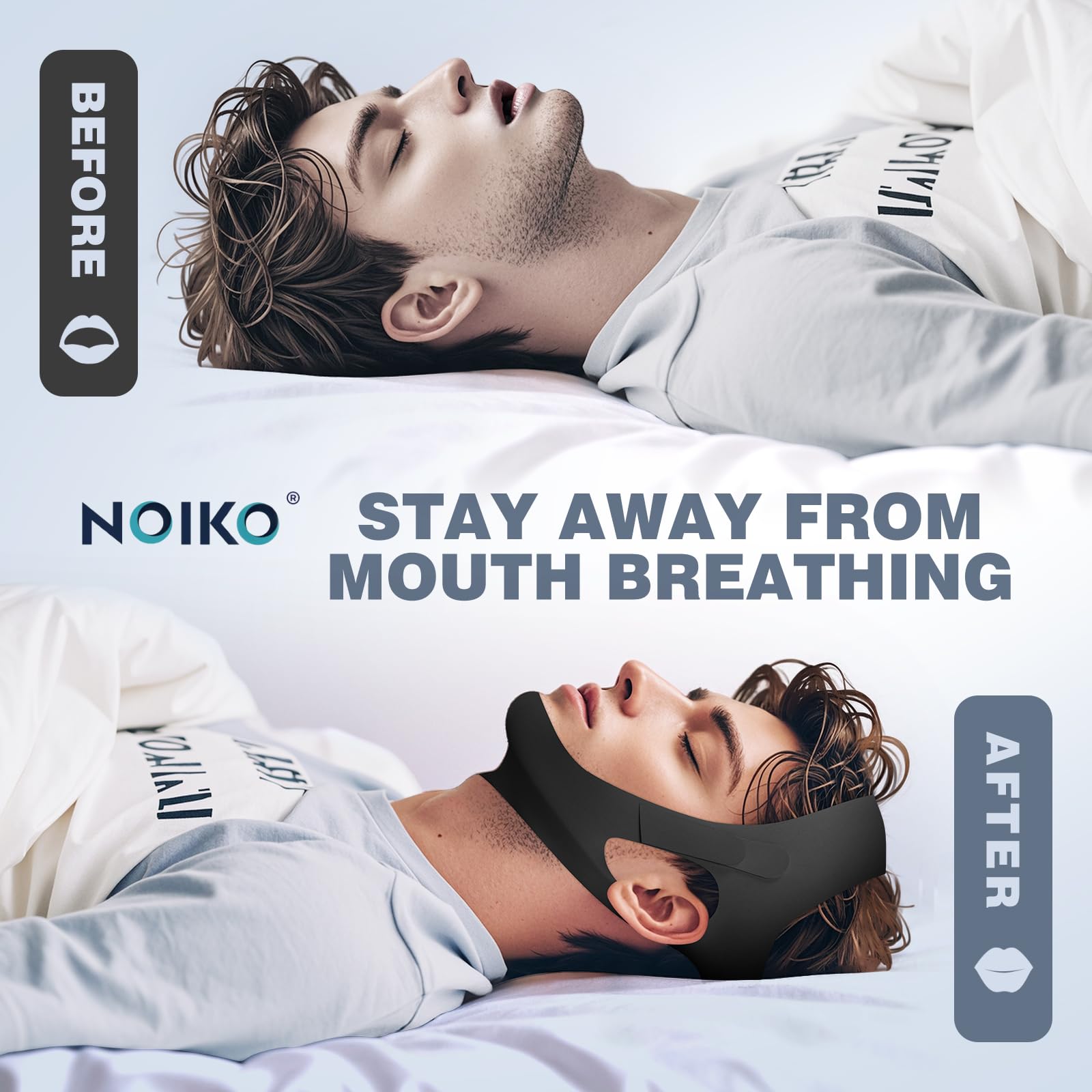 NOIKO sangle avec velcro, sécurité nocturne et maintien tout au long de la nuit.