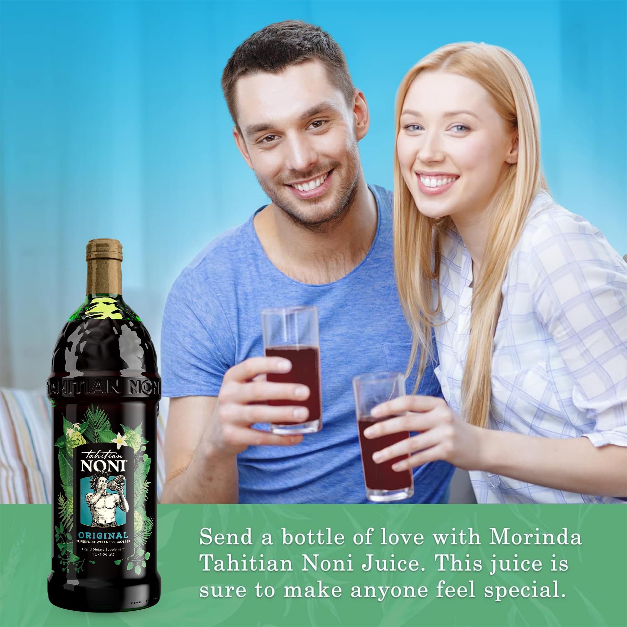 Verre-jus Noni Tahitien Morinda, jus pur prêt à déguster.