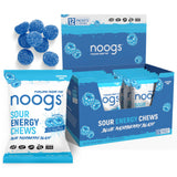 Noogs Sour Energy Chews, boîte 12 paquets, pratique pour entraînement et pauses rapides.