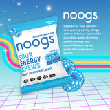 Noogs Sour Energy Chews, texture moelleuse et facile à mâcher pendant l’effort.