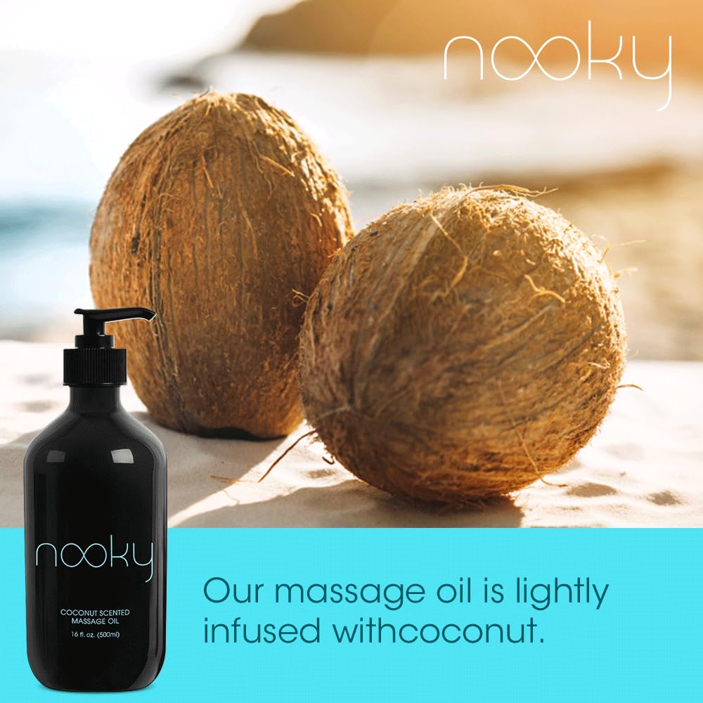 NOOKY huile massage coco idéale pour ritualiser un moment de détente.