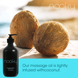 NOOKY huile massage coco idéale pour ritualiser un moment de détente.