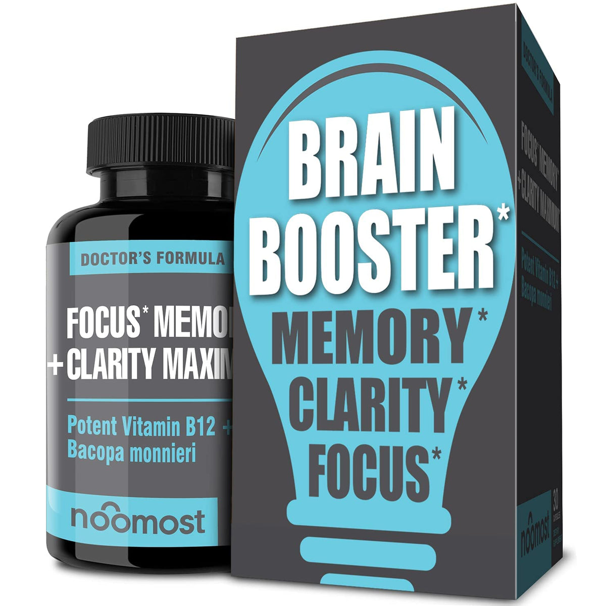 NooMost bouteille cerveau: stimulant potentiel pour concentration accrue.