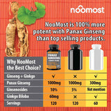 NooMost ginkgo biloba feuilles extrait, amélioration potentielle de la concentration et de la clarté.