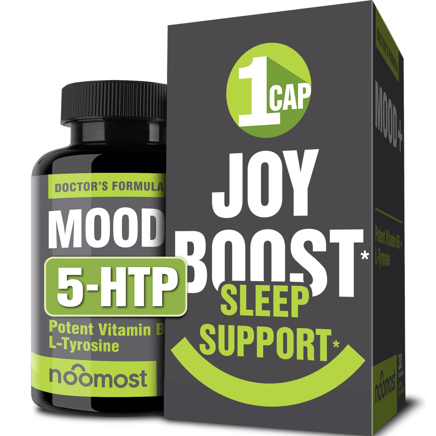 NooMost Mood Support – bouteille : format pratique pour soutenir une humeur équilibrée.