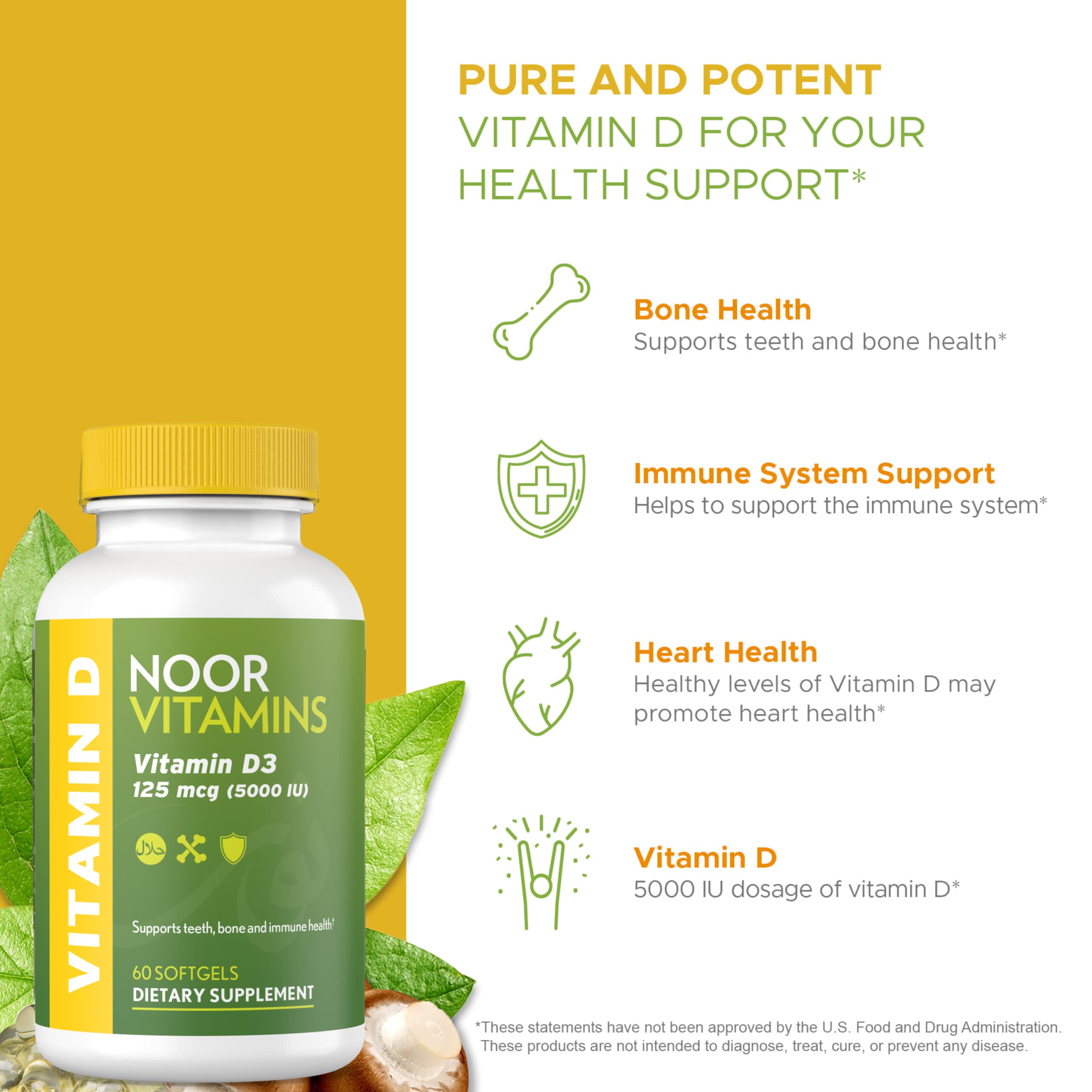 Noor Vitamins D3 – huile de carthame améliorant l’absorption des nutriments.