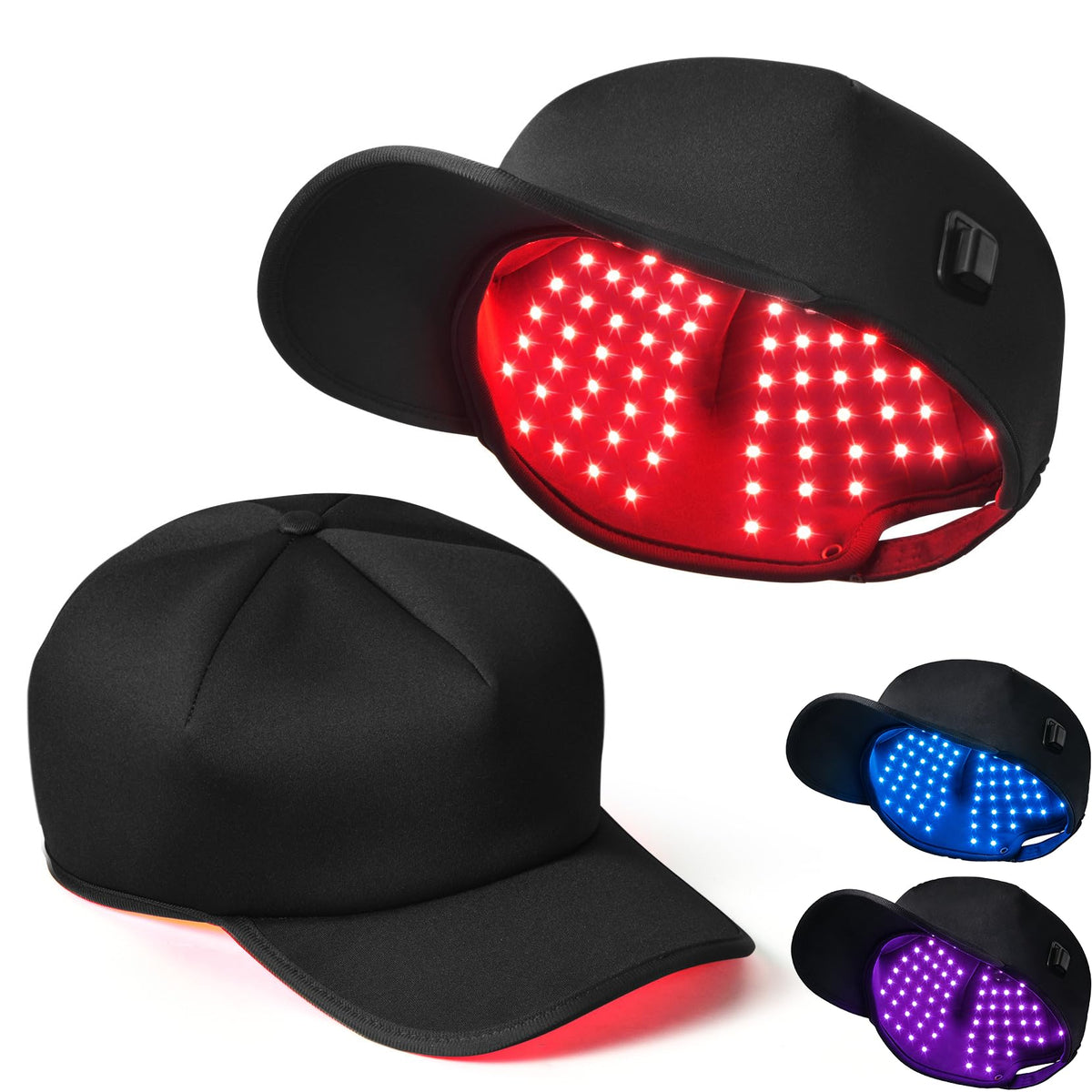 NOORUZ Casque lumière rouge vue avant, soutien possible à la croissance des cheveux à domicile