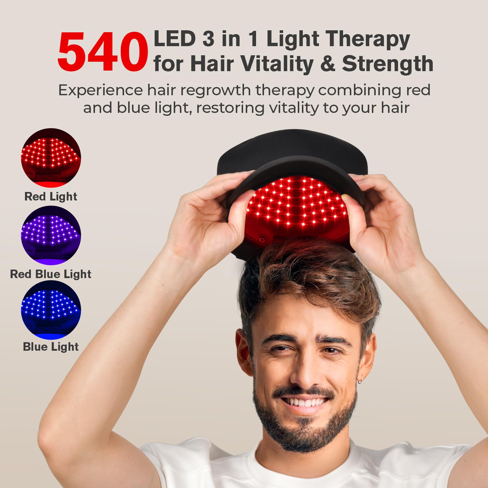 NOORUZ Casque lumière rouge design confort porté au quotidien