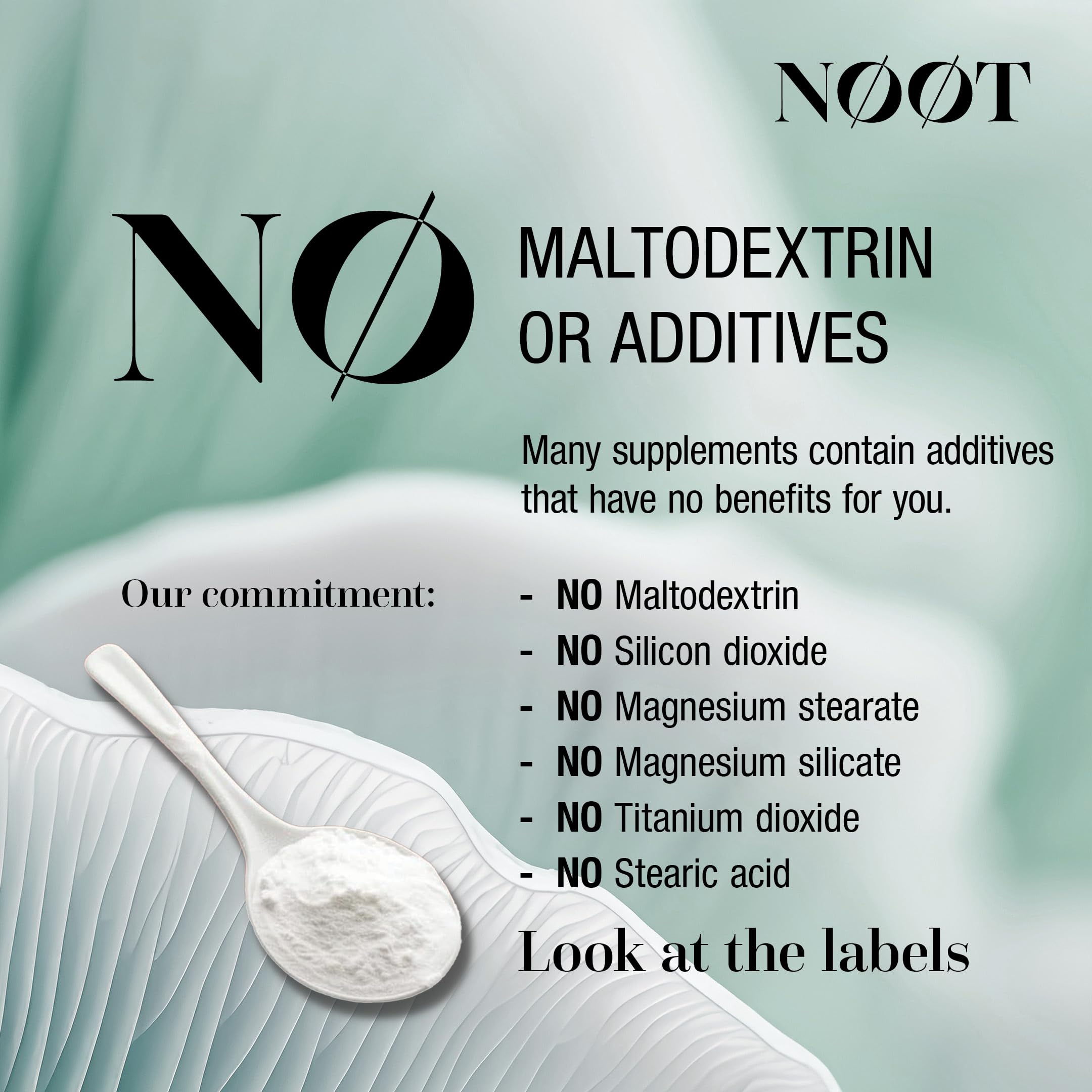 NOOT CoQ10 vegan: sans additifs et sans OGM.
