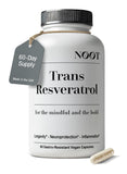 NOOT Trans-Resveratrol en bouteille, soutien potentiel du cœur et absorption améliorée.