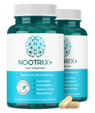 Nootrix Brain Plus - bouteille et capsules, soutien potentiel à la concentration.