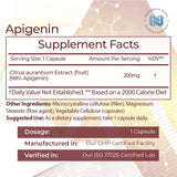 Étiquette du flacon Nootropics Depot Apigénine, lisible et informative.