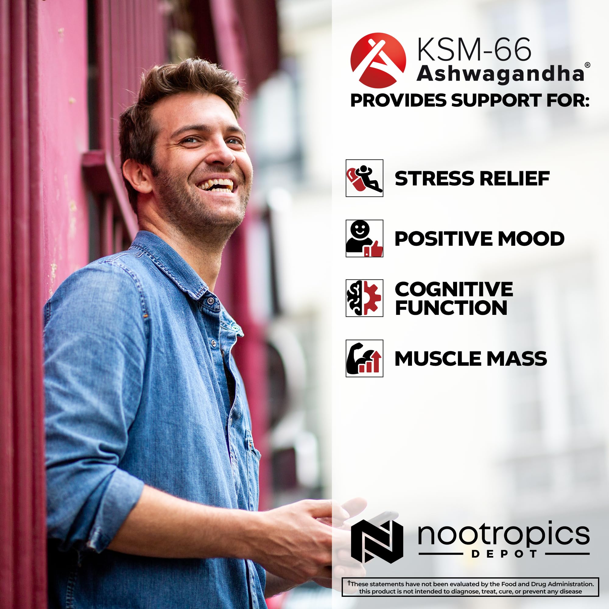 Nootropics Depot KSM-66 Ashwagandha – cuillère-dose: mesure simple de la dose.