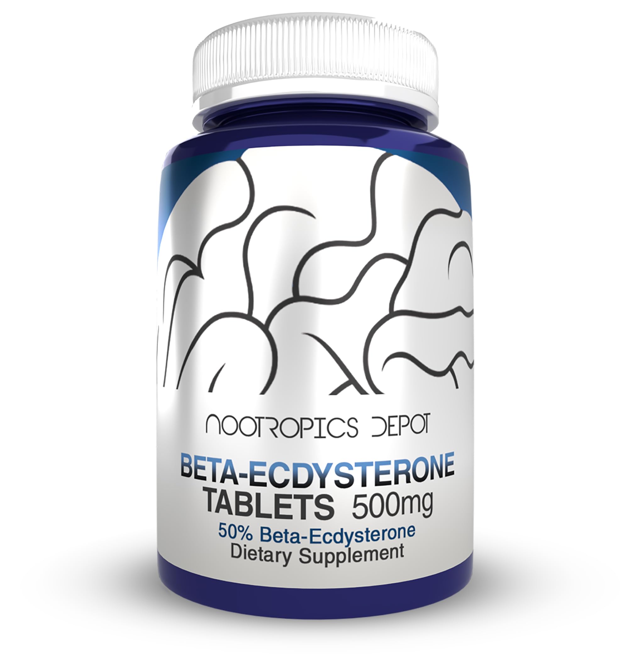 Nootropics Depot Beta-Ecdysterone, bouteille de gélules 500 mg pour soutien potentiel à la force.